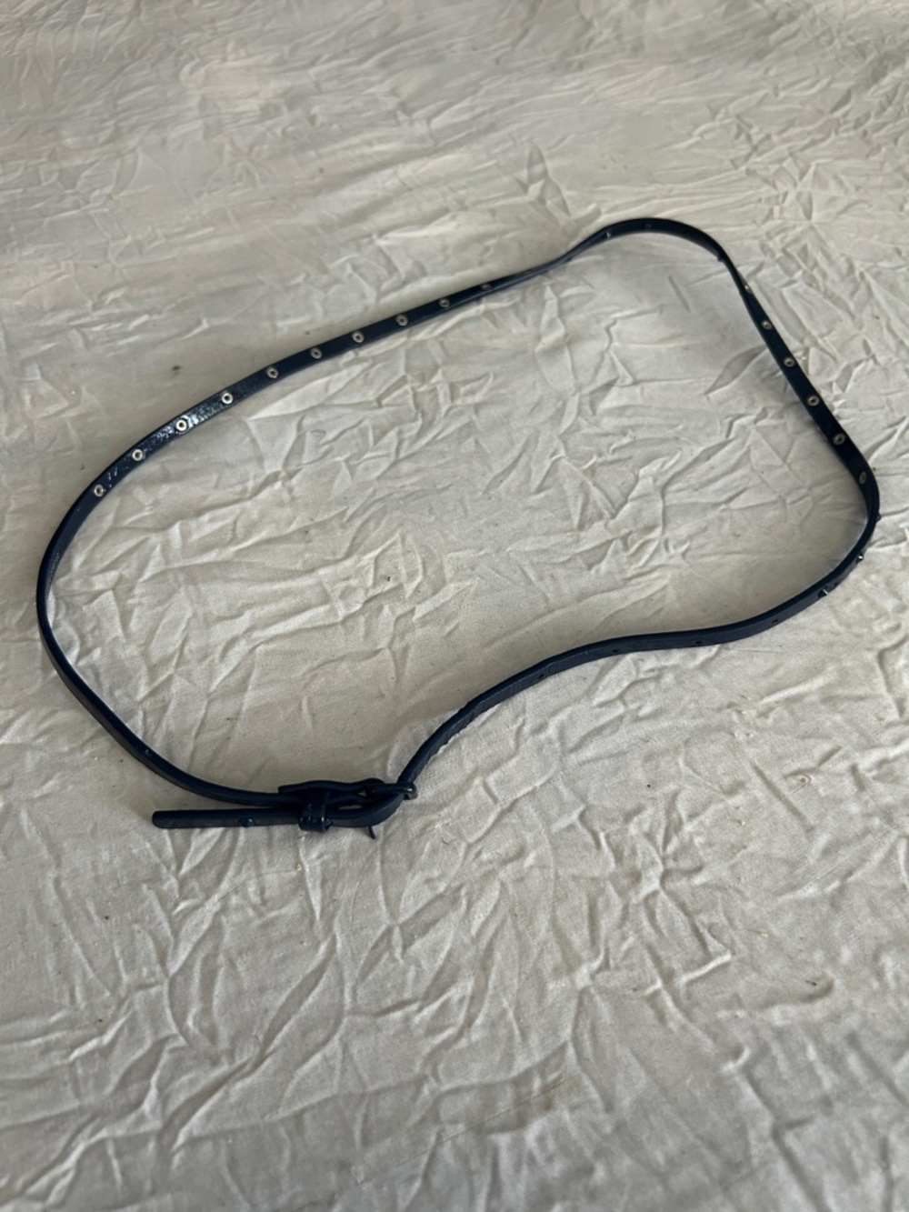 H&M Black Skinny Studded Leather Belt S
